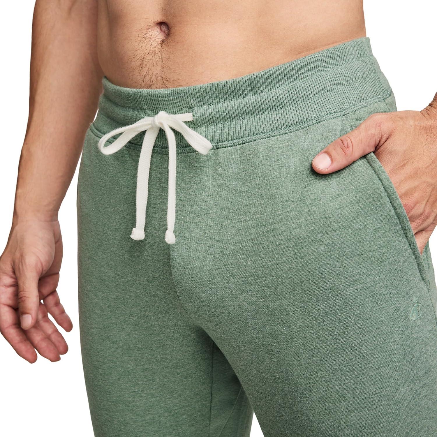 imageJockey Mens Loungewear Lightweight Cotton Blend Fleece JoggerEvergreen Mist