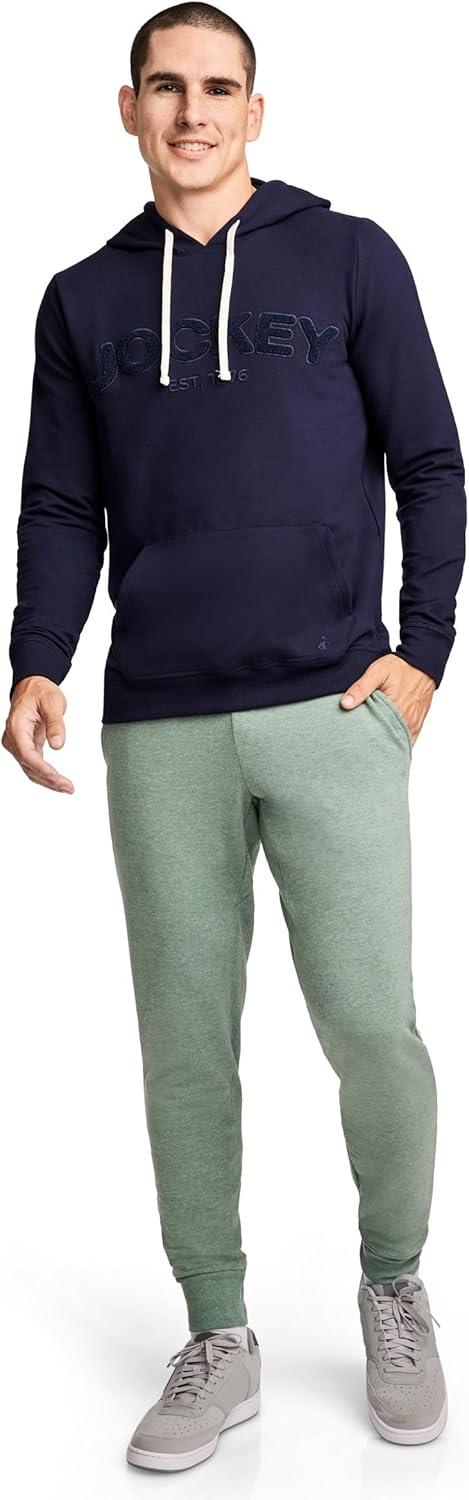 imageJockey Mens Loungewear Lightweight Cotton Blend Fleece JoggerEvergreen Mist