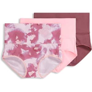 Jockey Women’s Shapewear Skimmies 360° Tummy Smoothing Brief – 3 Pack(Camilla Dawn)