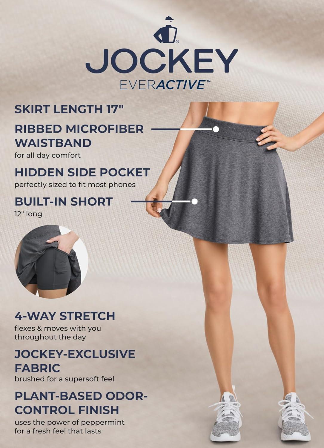 imageJockey Womens Activewear EverActive Skirt with Builtin ShortBlack Heather