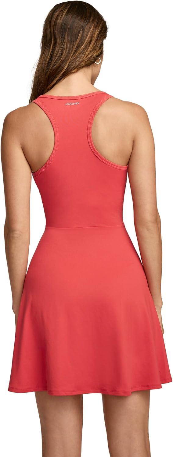 imageJockey Womens Activewear EverActive Racerback Dress with Builtin BraDragonfruit Red