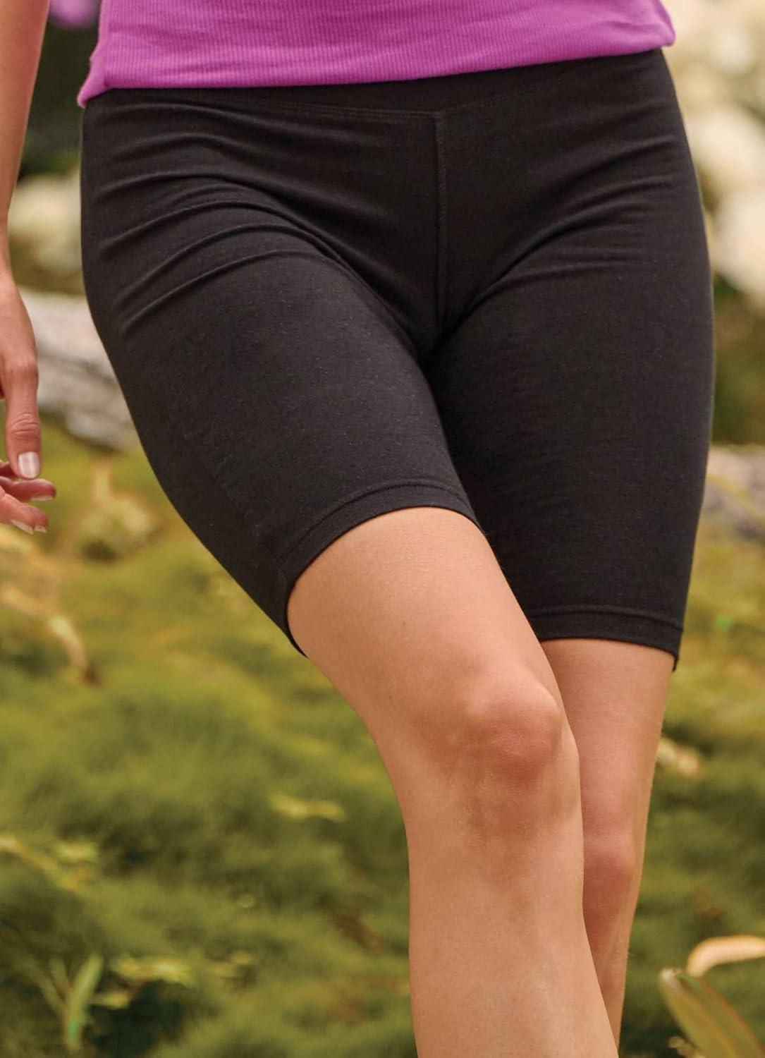 imageJockey Womens Activewear High Rise Cotton Stretch 10 Bike ShortBlack