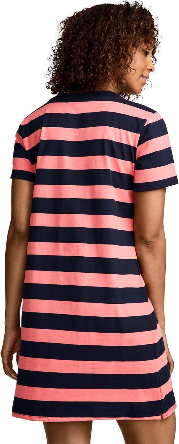 imageJockey Womens Activewear Organic Cotton TShirt DressPink Stripe