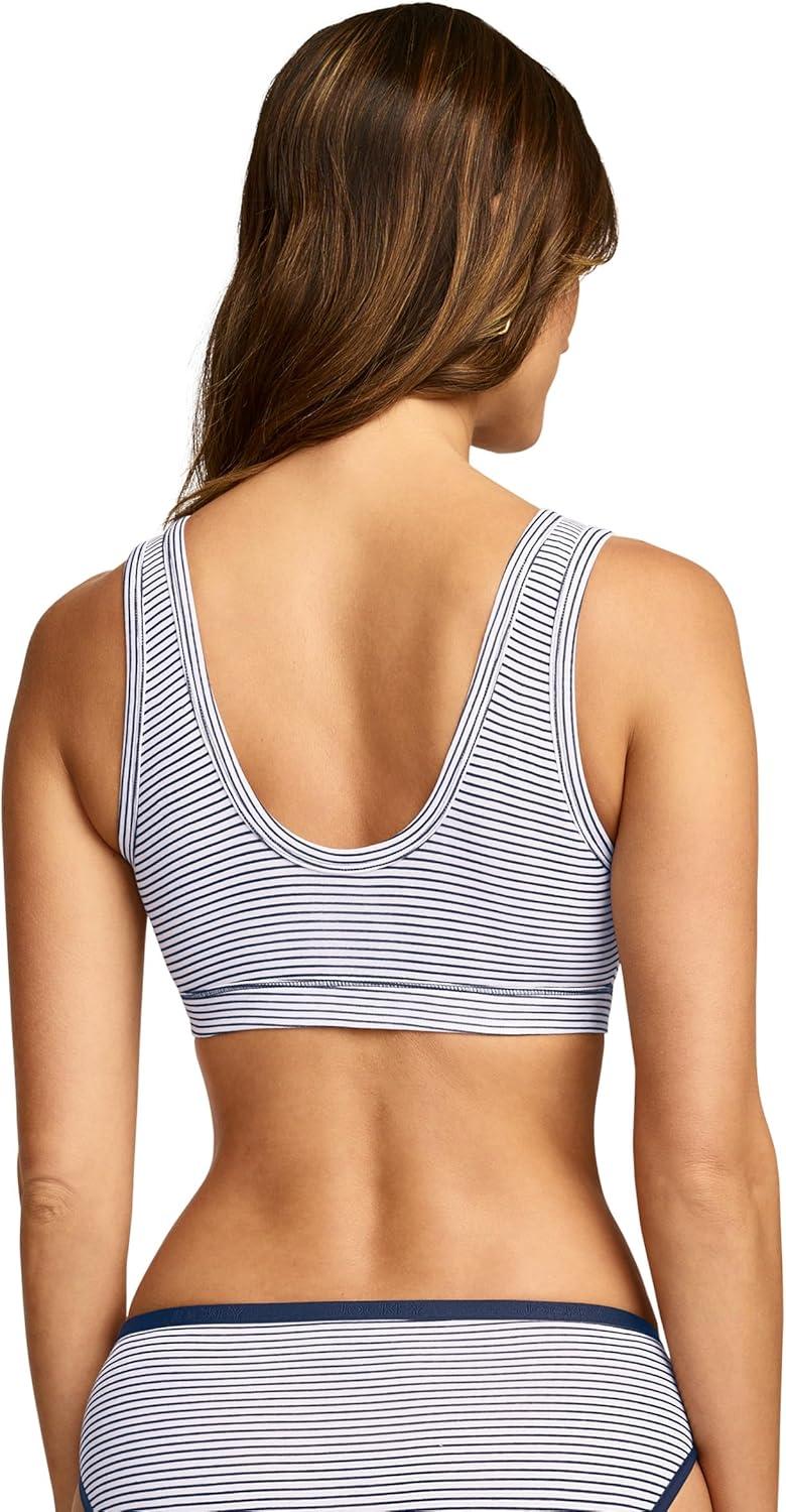 imageJockey Womens Bra Organic Cotton Stretch Tank Strap BraletteBelvedere Blue