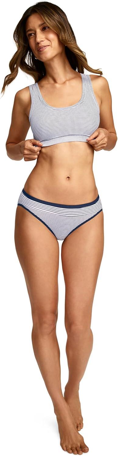 imageJockey Womens Bra Organic Cotton Stretch Tank Strap BraletteBelvedere Blue