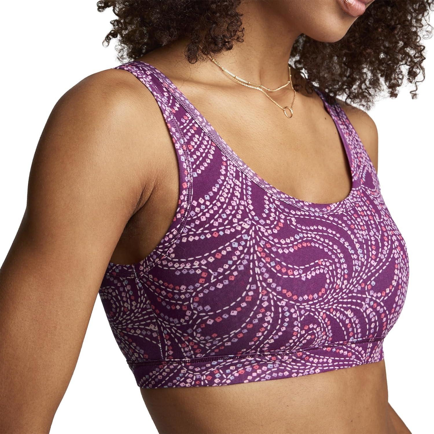 imageJockey Womens Bra Organic Cotton Stretch Tank Strap BraletteCascading Plume