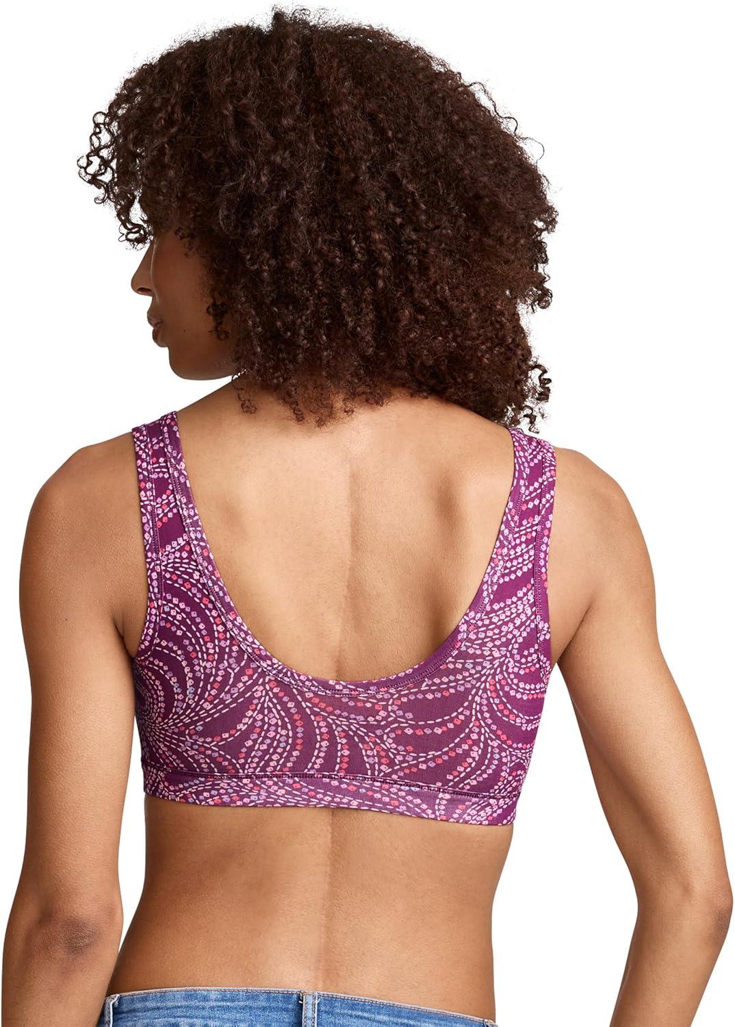 imageJockey Womens Bra Organic Cotton Stretch Tank Strap BraletteCascading Plume