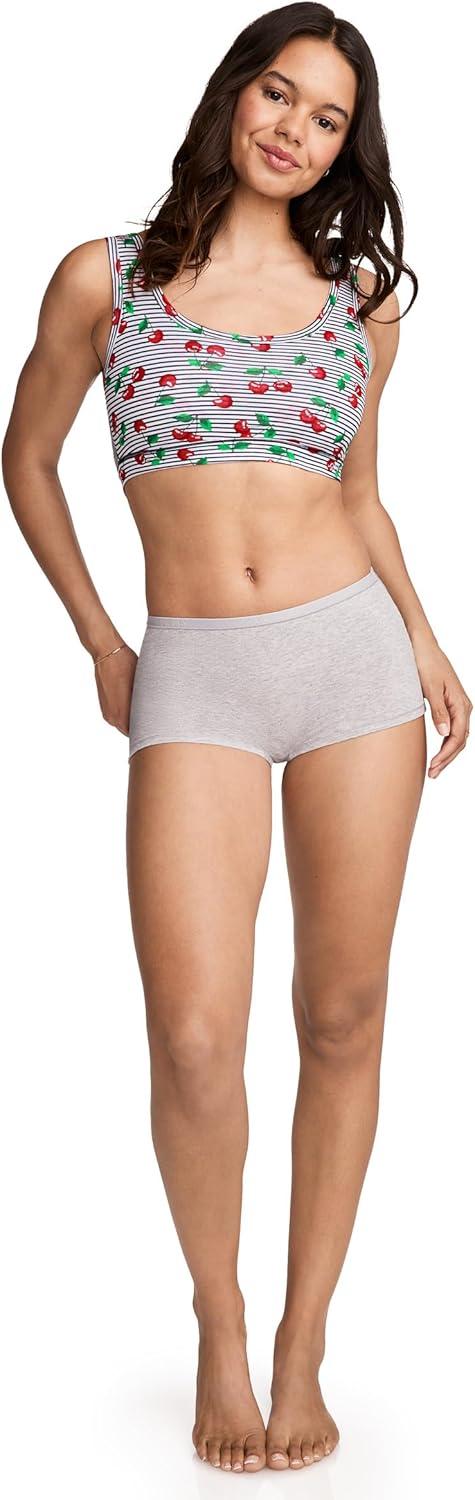 imageJockey Womens Bra Organic Cotton Stretch Tank Strap BraletteFresh Cherries