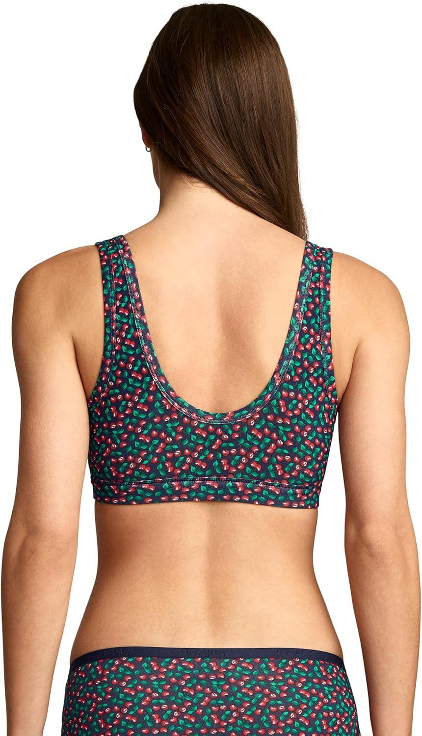 imageJockey Womens Bra Organic Cotton Stretch Tank Strap BraletteFresh Cherry