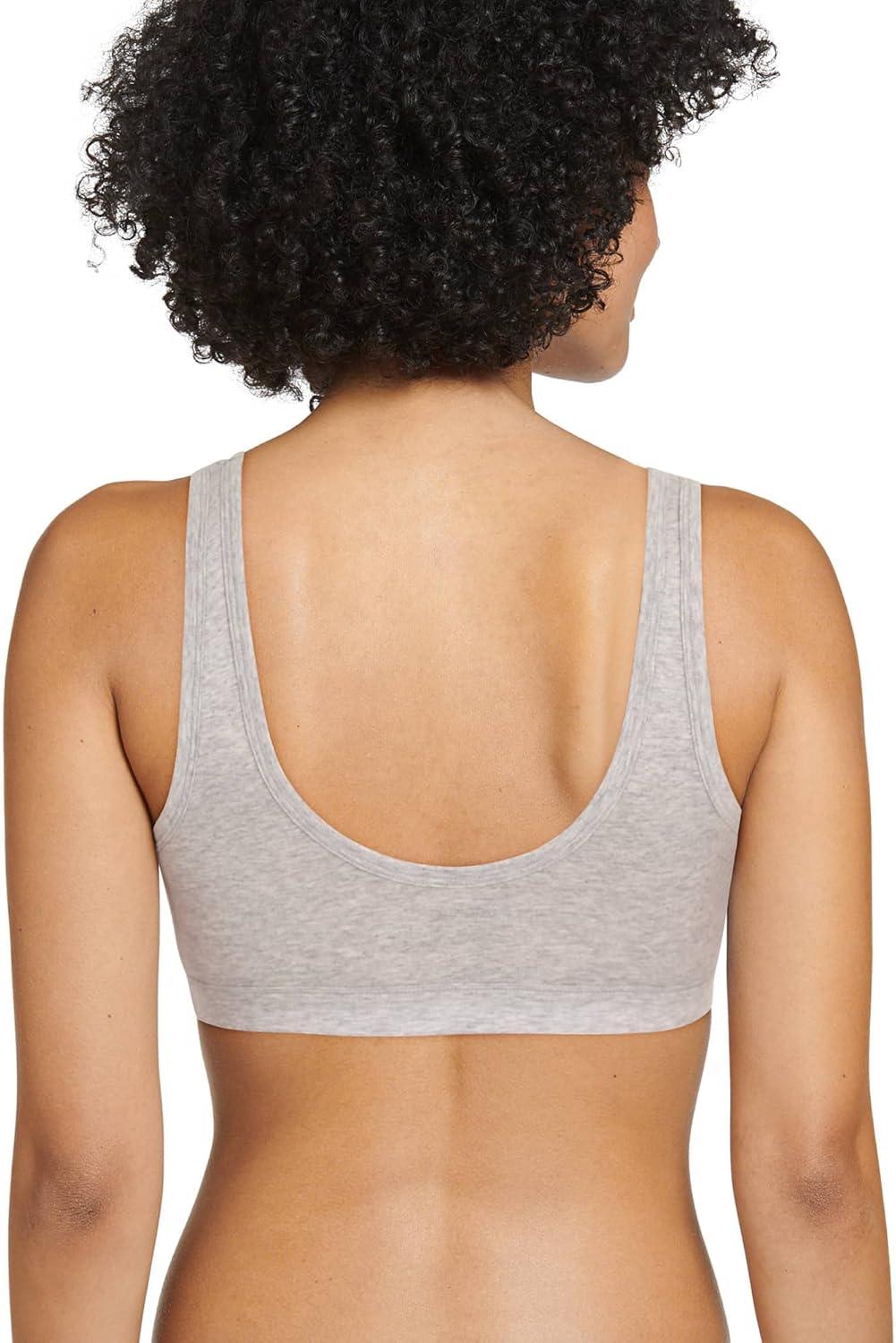 imageJockey Womens Bra Organic Cotton Stretch Tank Strap BraletteHeather Grey