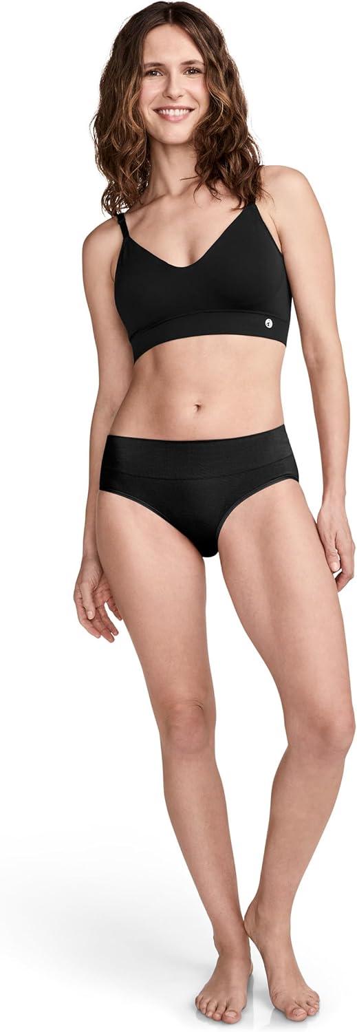 imageJockey Womens Bra Seamfree Back Smoothing Plunge BraletteBlack