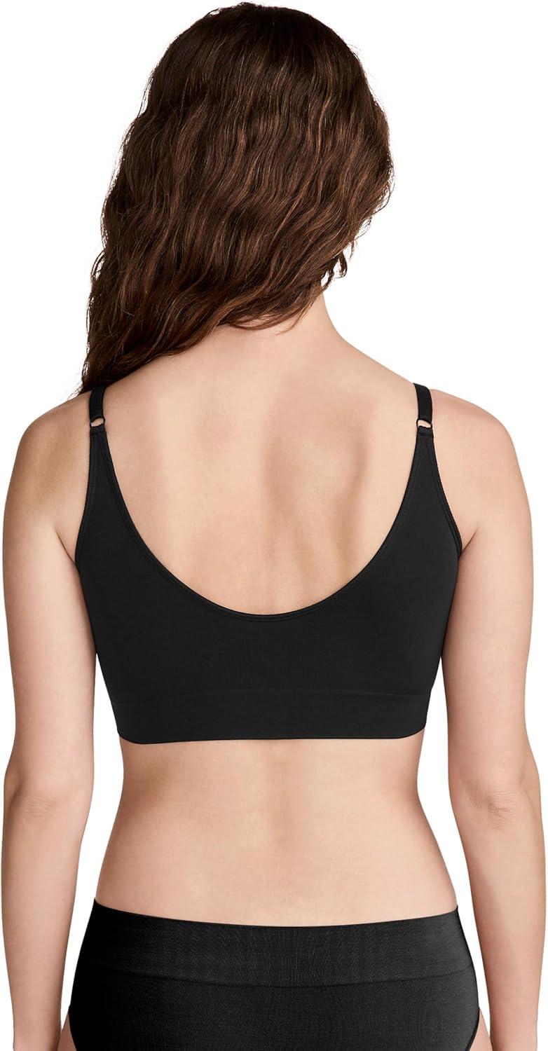 imageJockey Womens Bra Seamfree Back Smoothing Plunge BraletteBlack