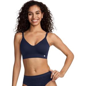 Jockey Women’s Bra Seamfree Back Smoothing Plunge Bralette(Jockey Blue)