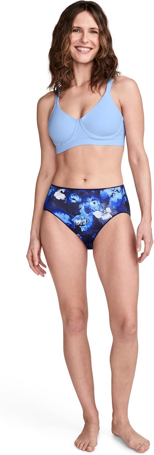 imageJockey Womens Bra Cooling Cotton Blend Wirefree Full Coverage Molded Cup BraBrilliant Blue