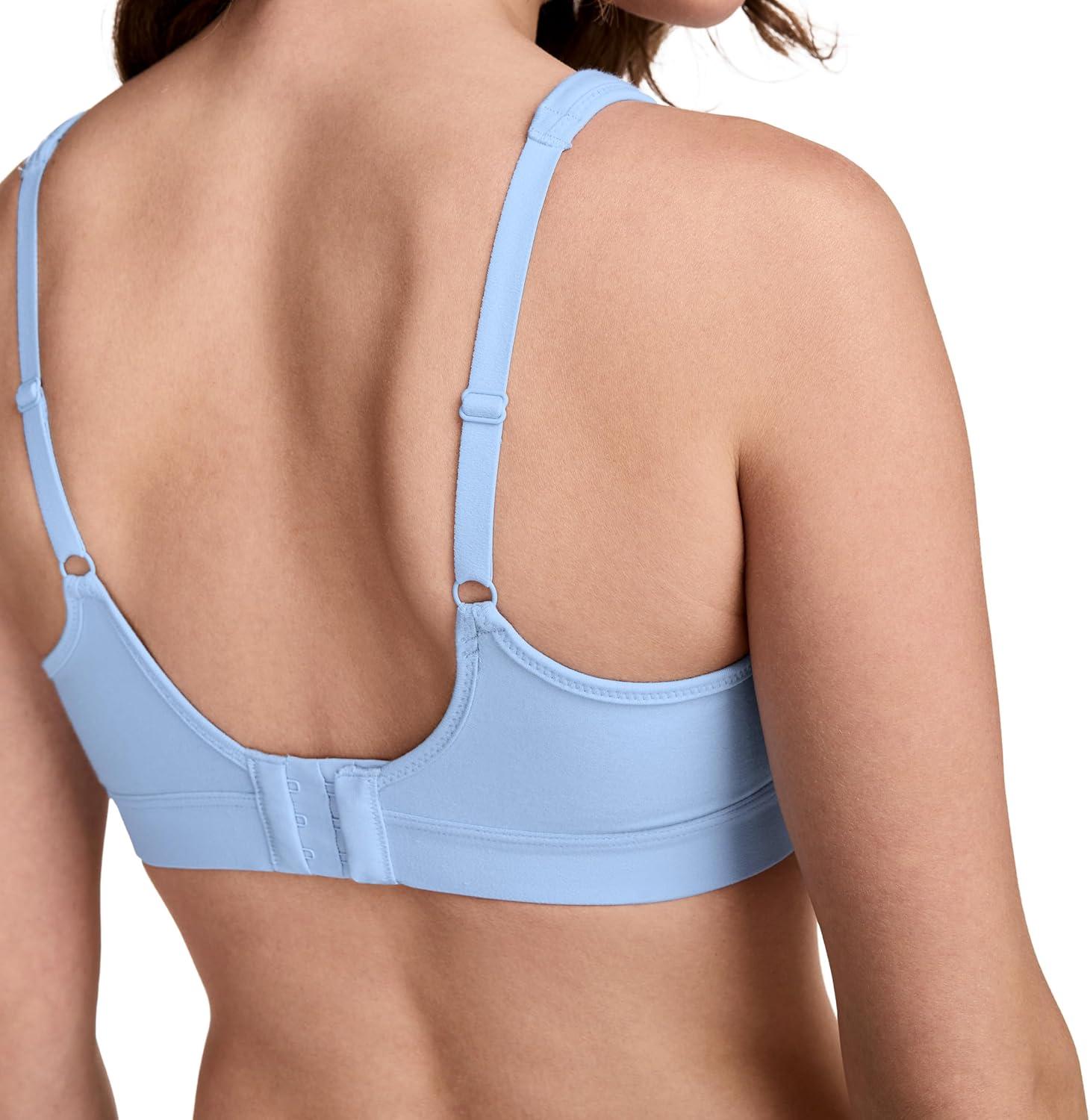 imageJockey Womens Bra Cooling Cotton Blend Wirefree Full Coverage Molded Cup BraBrilliant Blue