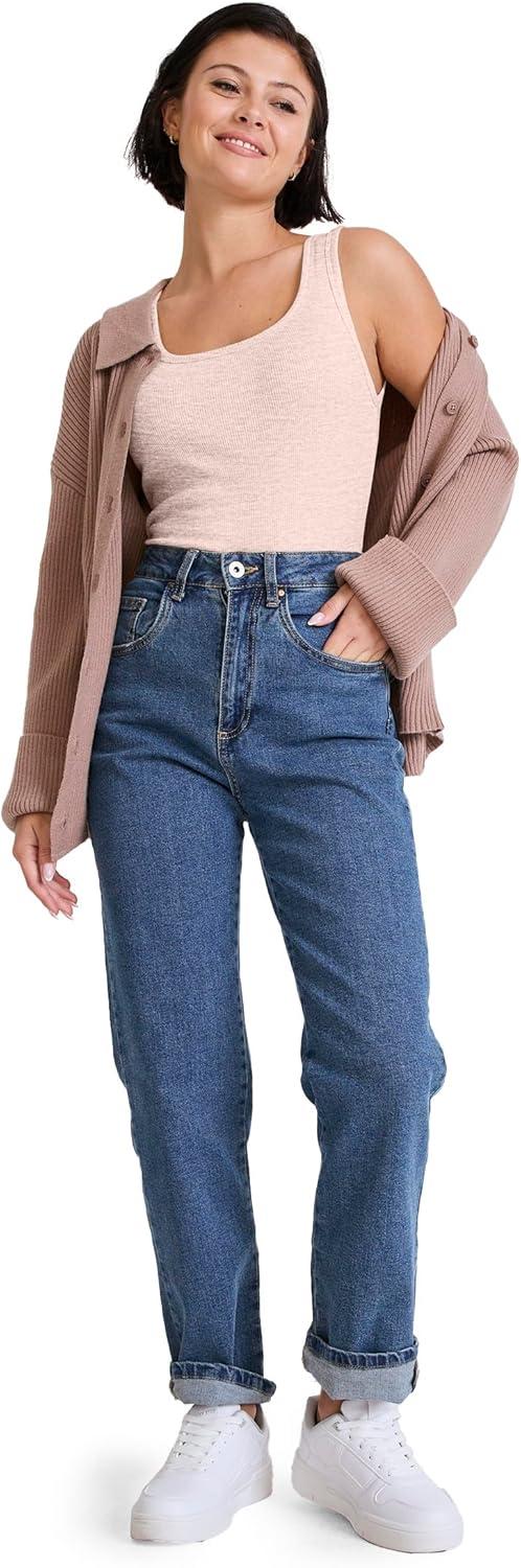 imageJockey Womens Performance 100 Cotton Rib TankDawn Heather