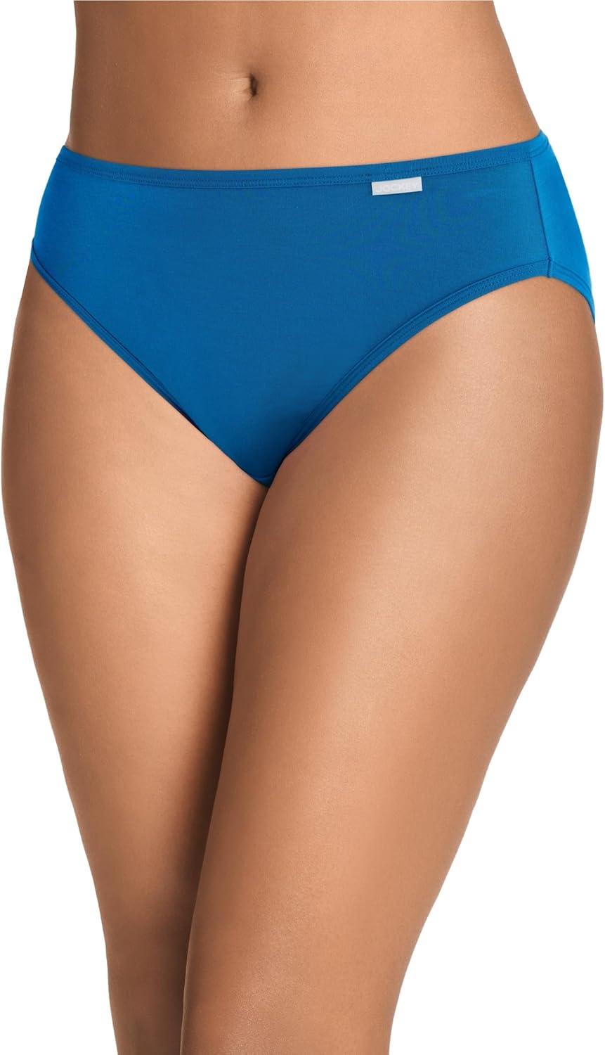 imageJockey Womens Underwear Supersoft French Cut 3 PackLayered Blue Floral SprigBlue StardustAzurite Sea