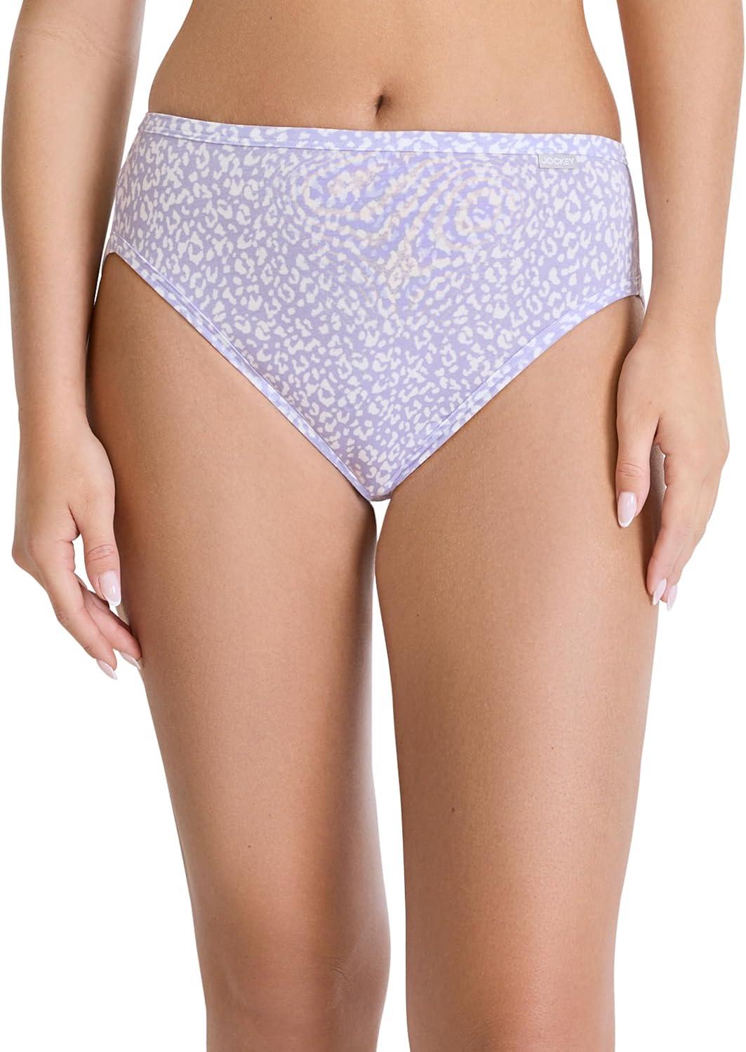 imageJockey Womens Underwear Supersoft French Cut 3 PackSerene Leopard PrintViolet VeilFuture Dusk