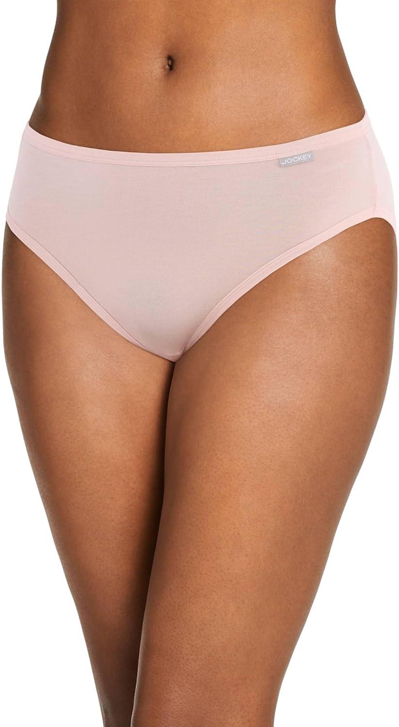 imageJockey Womens Underwear Supersoft French Cut 3 PackTempest LeopardCoral MistDusk Blue