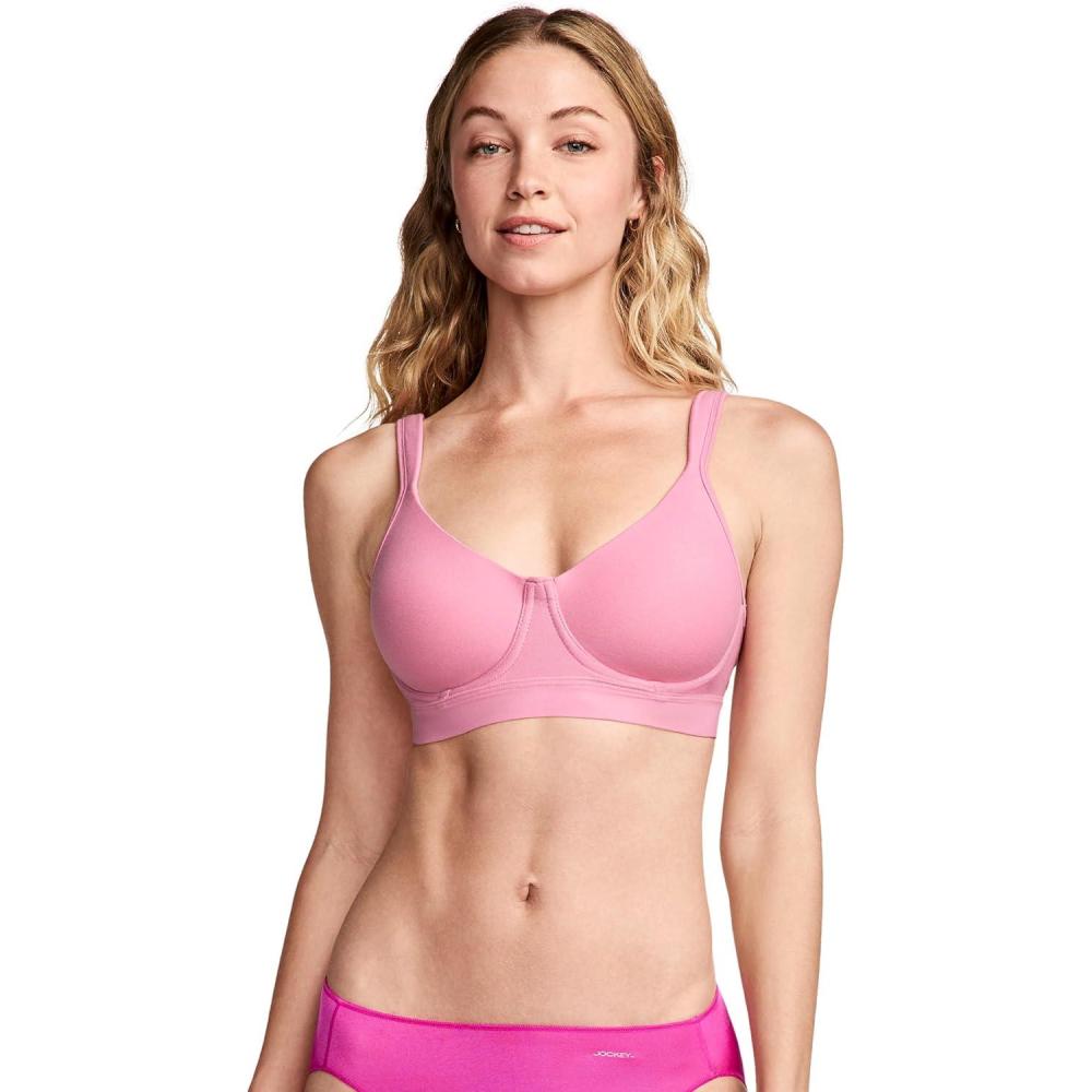 imageJockey Womens Bra Cooling Cotton Blend Wirefree Full Coverage Molded Cup BraJellyfish