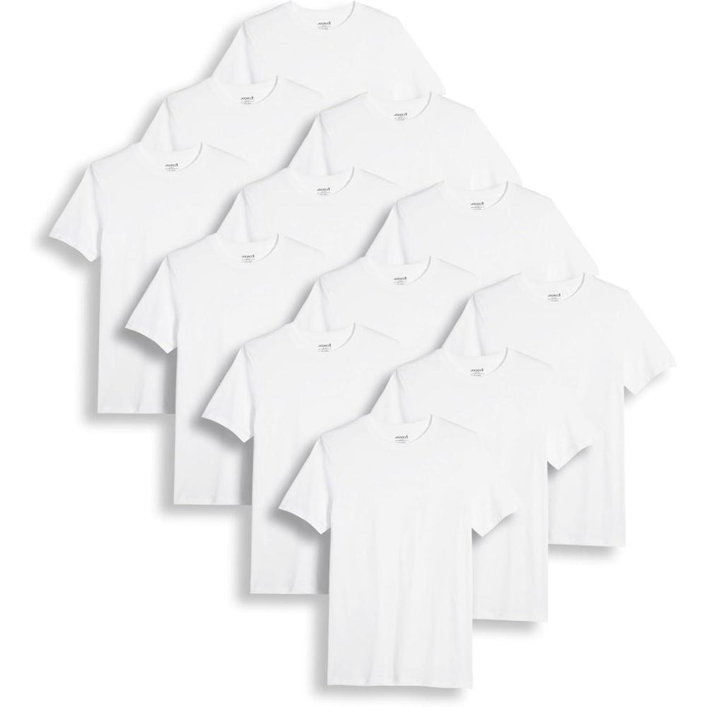 imageJockey Mens Undershirt Big amp Tall Classic Crew Neck Undershirt 12 PackWhite