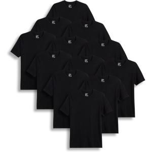 Jockey Men’s Undershirt Big & Tall Classic Crew Neck Undershirt – 12 Pack(Black)