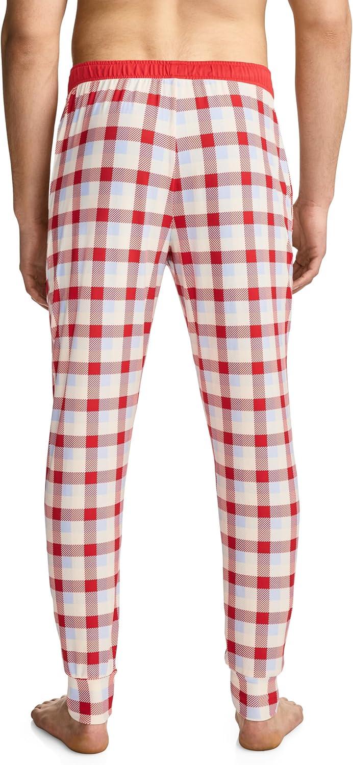imageJockey Mens Sleepwear Ultra Soft Cooling Sleep JoggerSpring Check