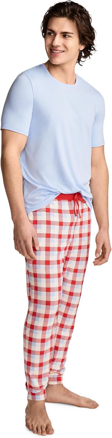 imageJockey Mens Sleepwear Ultra Soft Cooling Sleep JoggerSpring Check