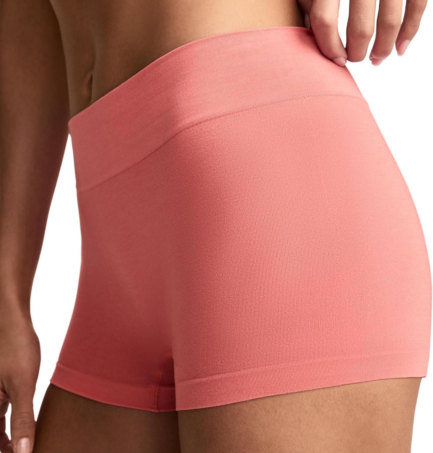 imageJockey Womens Underwear Seamfree Comfort Waist BoyshortCoral Pink