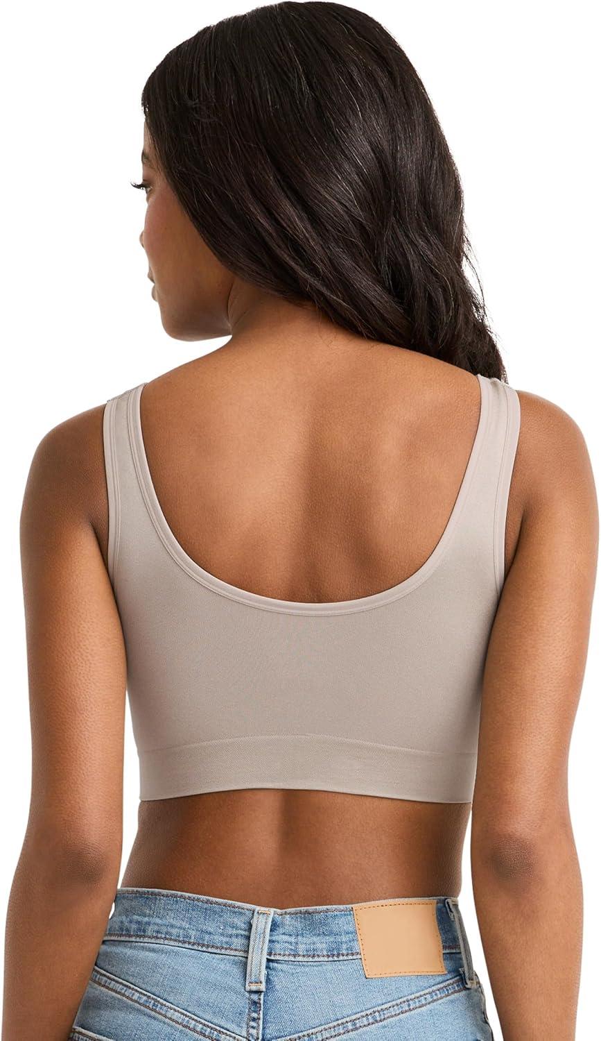 imageJockey Womens Bra Seamfree Back Smoothing BraletteAsh Seed