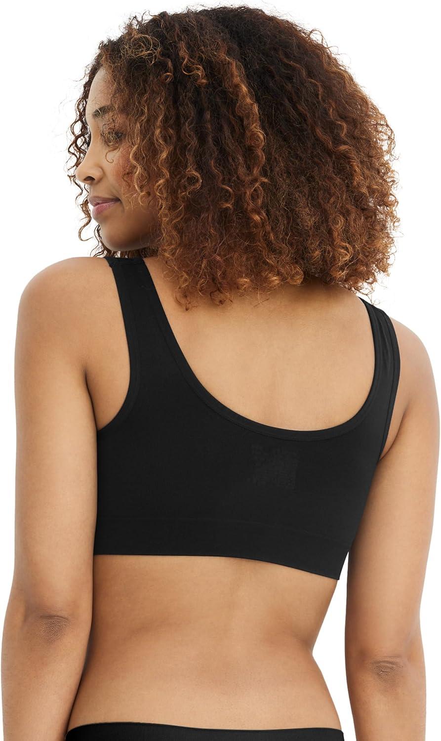 imageJockey Womens Bra Seamfree Back Smoothing BraletteBlack Out