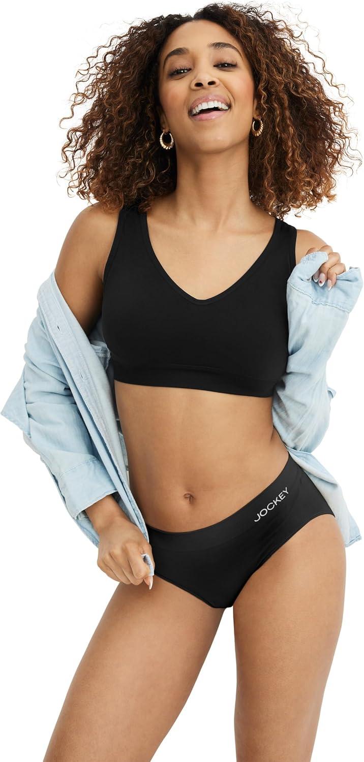 imageJockey Womens Bra Seamfree Back Smoothing BraletteBlack Out