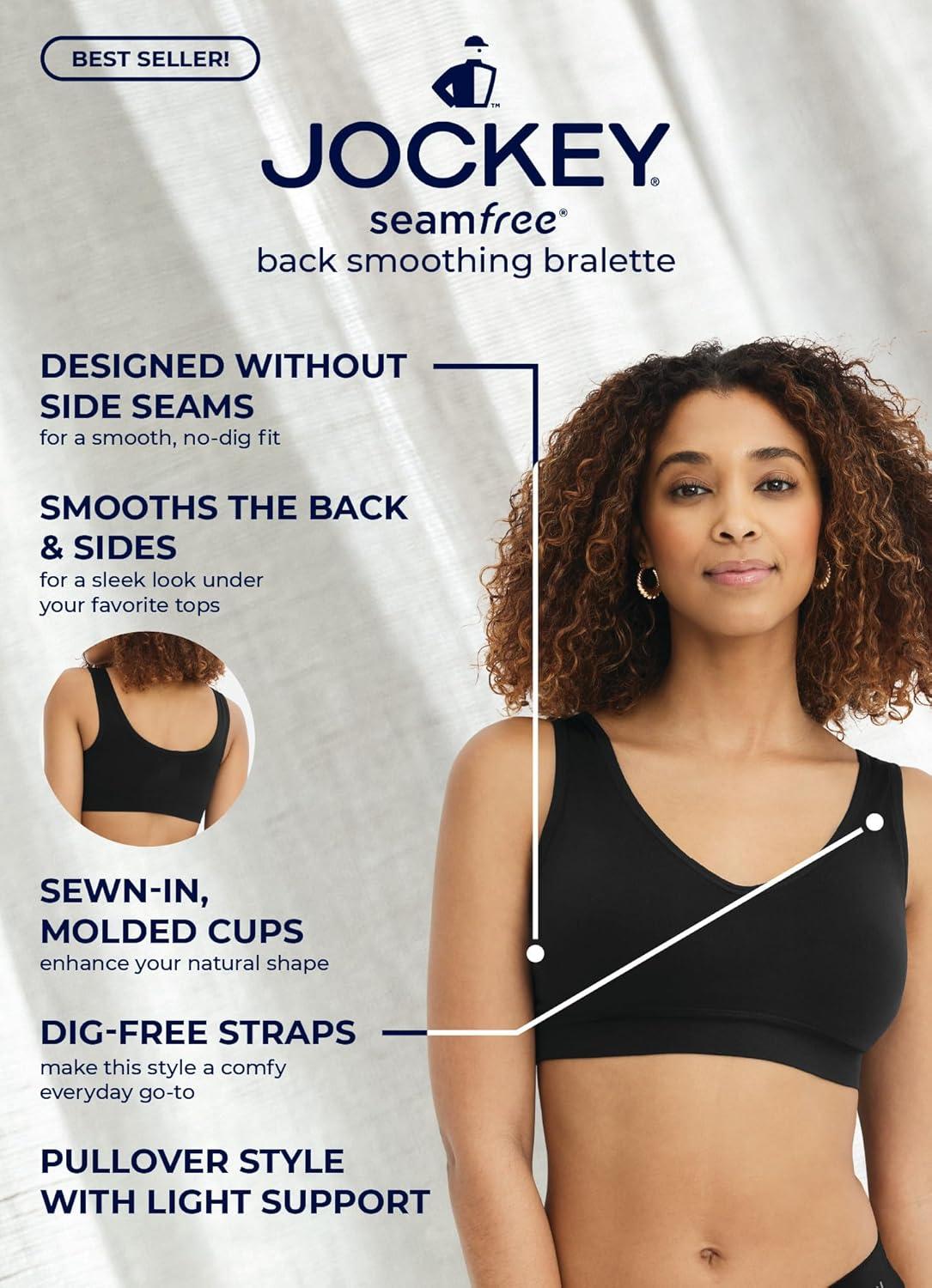imageJockey Womens Bra Seamfree Back Smoothing BraletteDreamy Purple