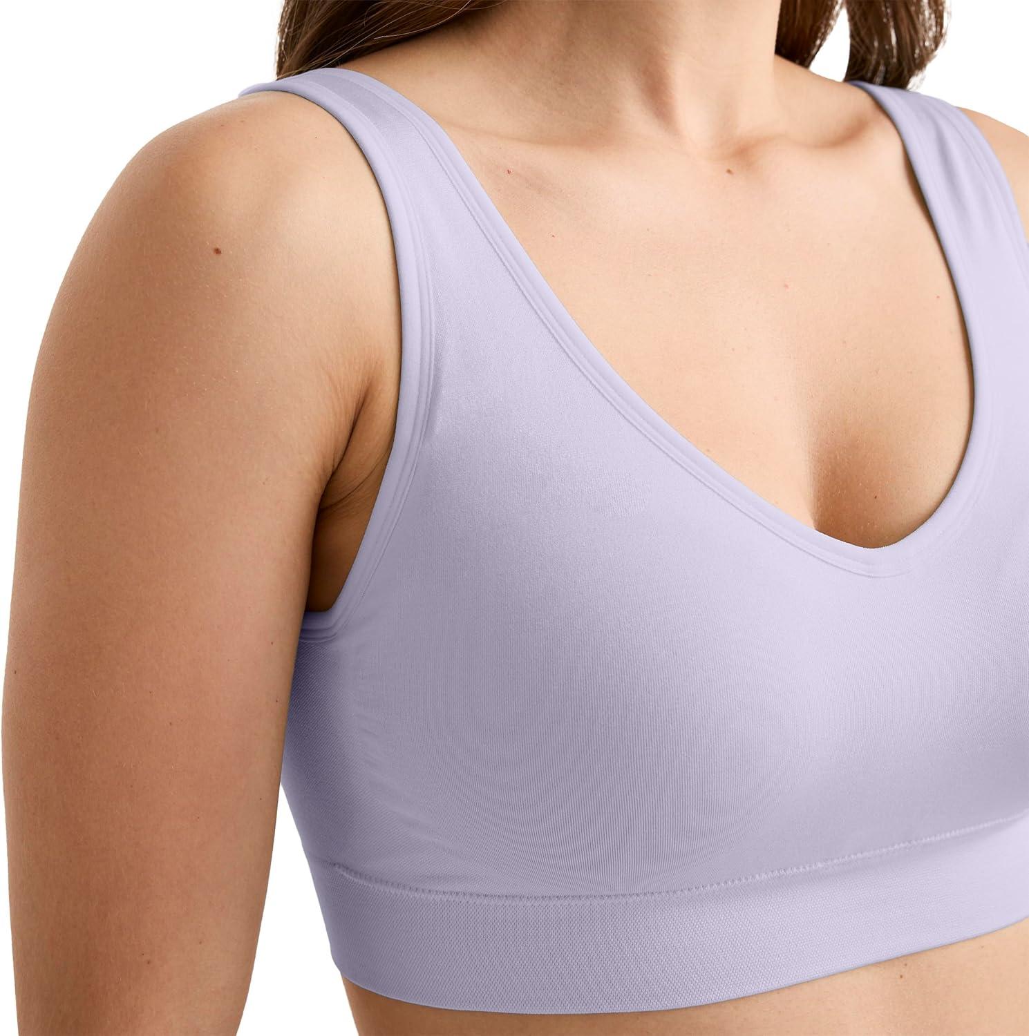 imageJockey Womens Bra Seamfree Back Smoothing BraletteDreamy Purple