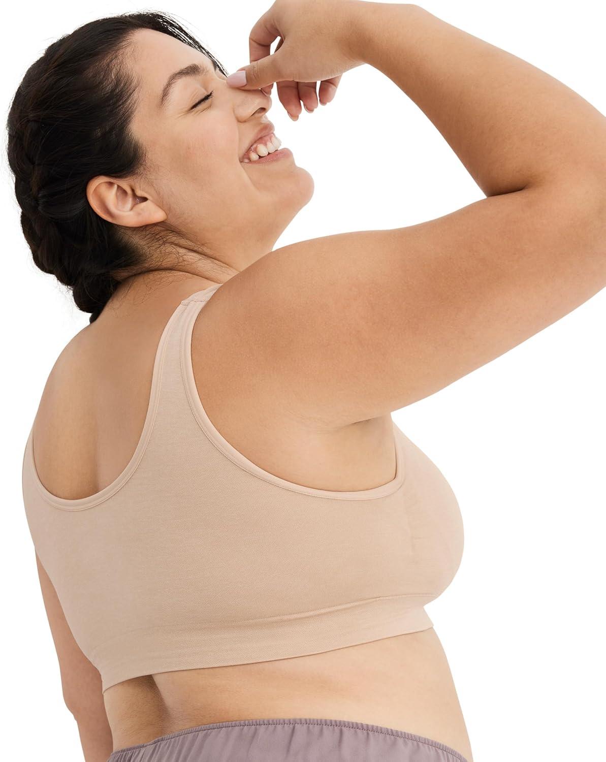 imageJockey Womens Bra Seamfree Back Smoothing BraletteLight Beige