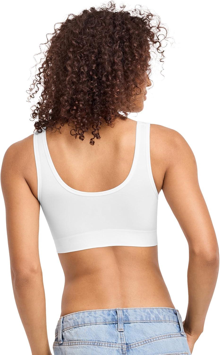 imageJockey Womens Bra Seamfree Back Smoothing BraletteWhite Out