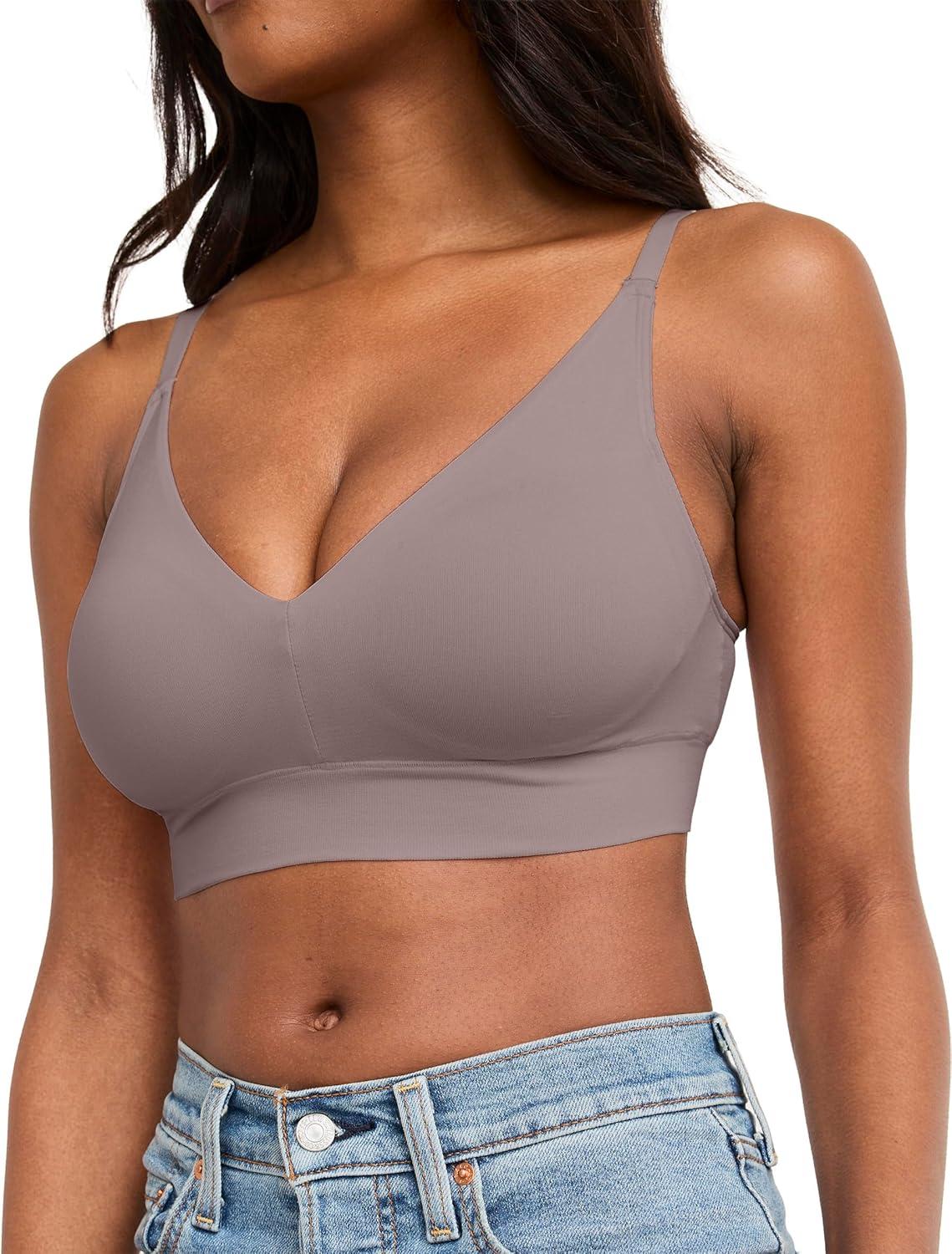 imageJockey Womens Bra Seamfree Light Lift BralettePurple Sands