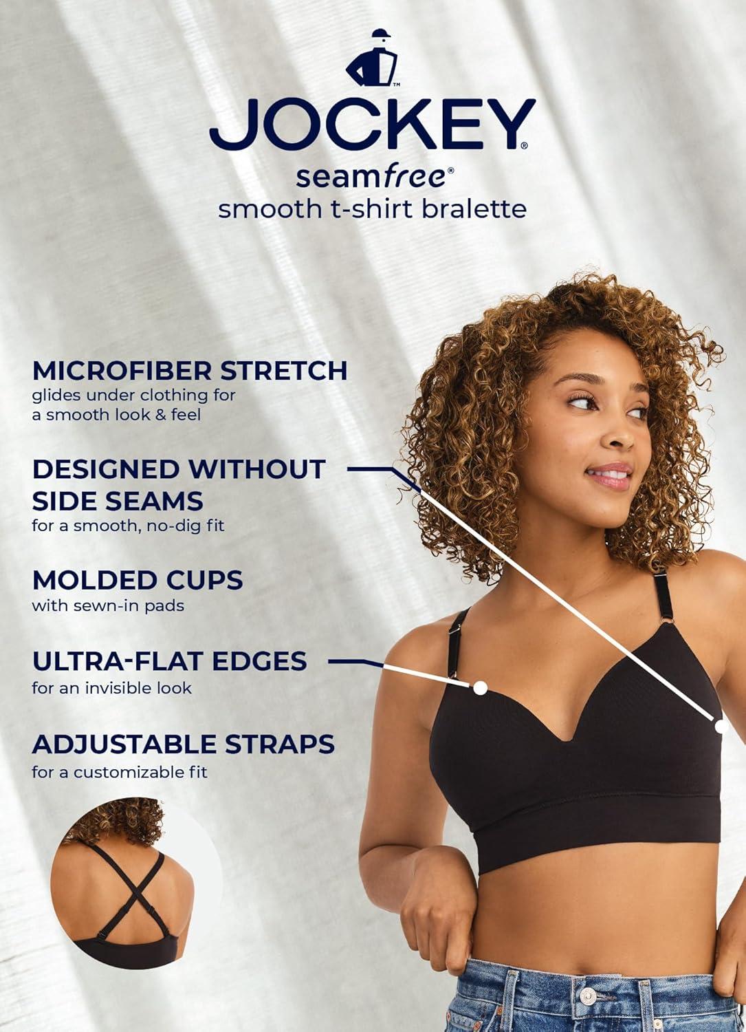 imageJockey Womens Bra Seamfree Smooth TShirt BraletteBlack