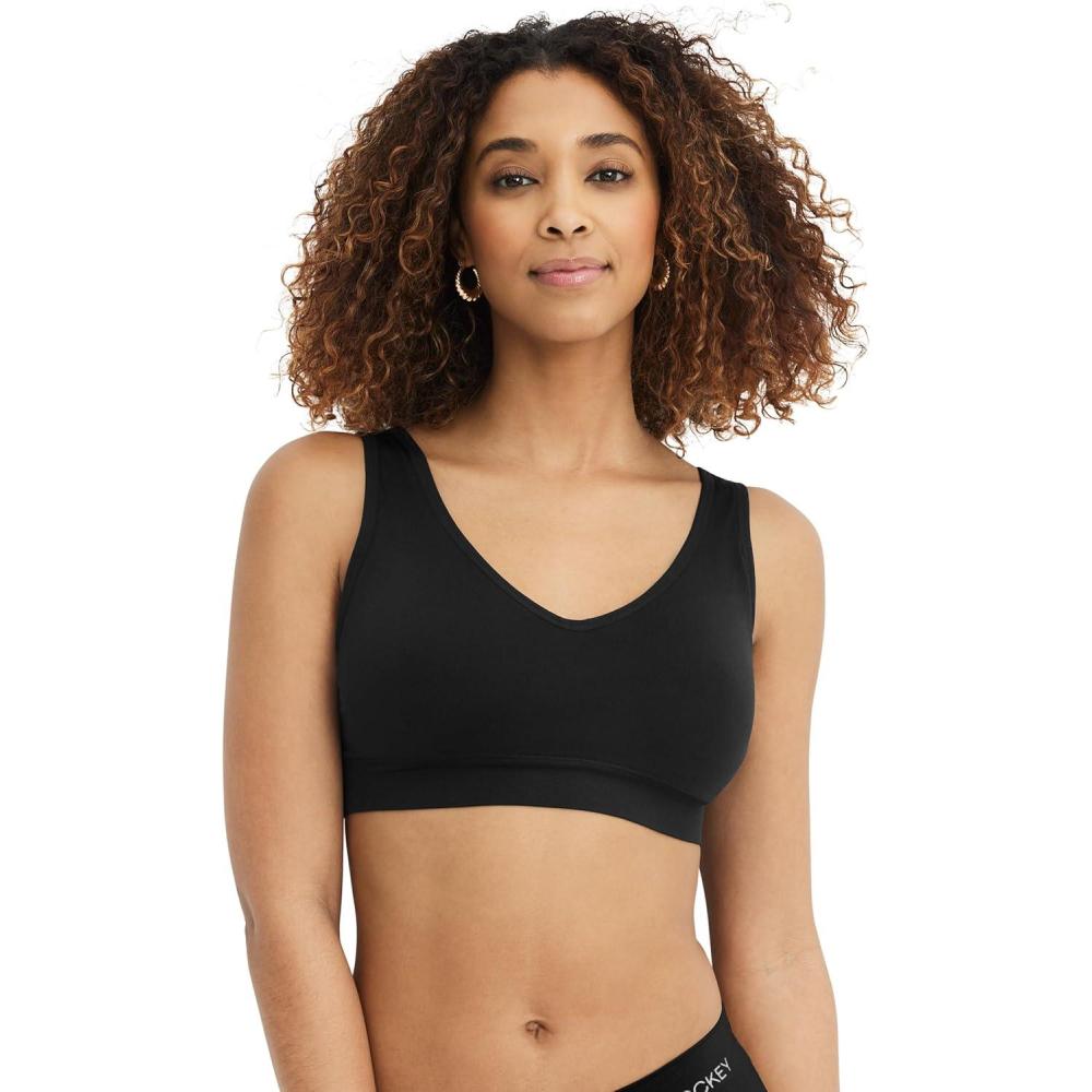 imageJockey Womens Bra Seamfree Back Smoothing BraletteBlack Out