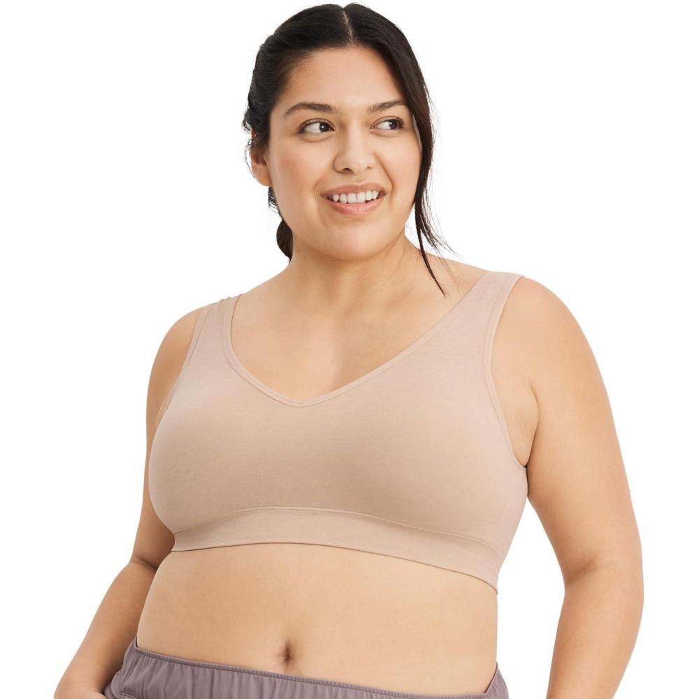 imageJockey Womens Bra Seamfree Back Smoothing BraletteLight Beige