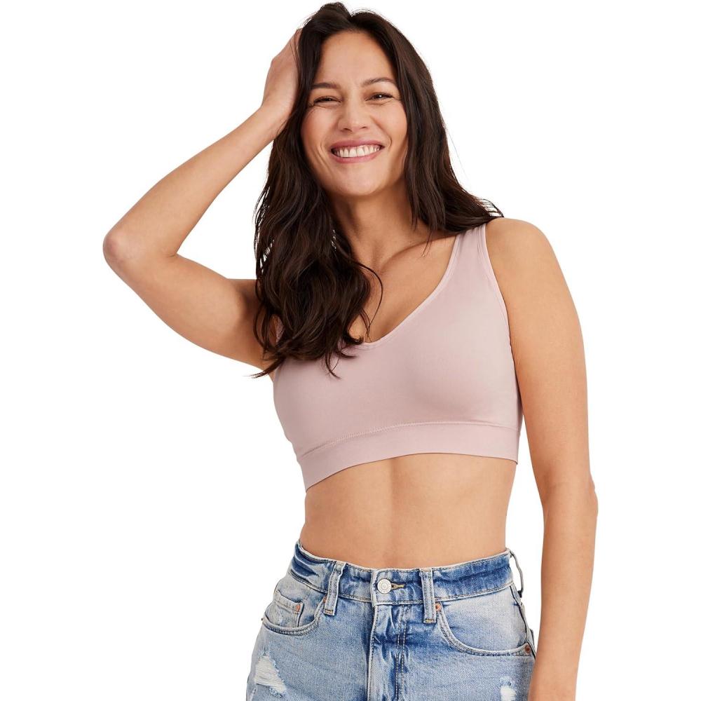 imageJockey Womens Bra Seamfree Back Smoothing BralettePink Mist