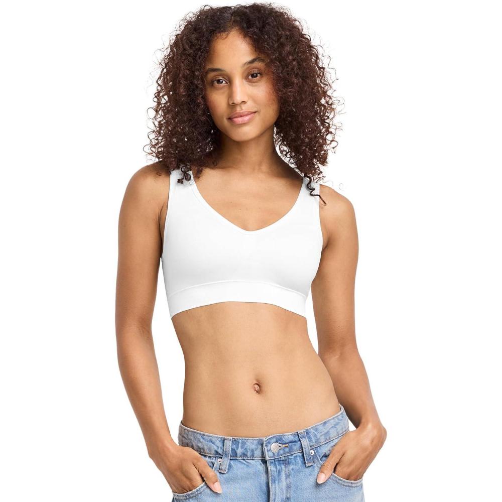 imageJockey Womens Bra Seamfree Back Smoothing BraletteWhite Out