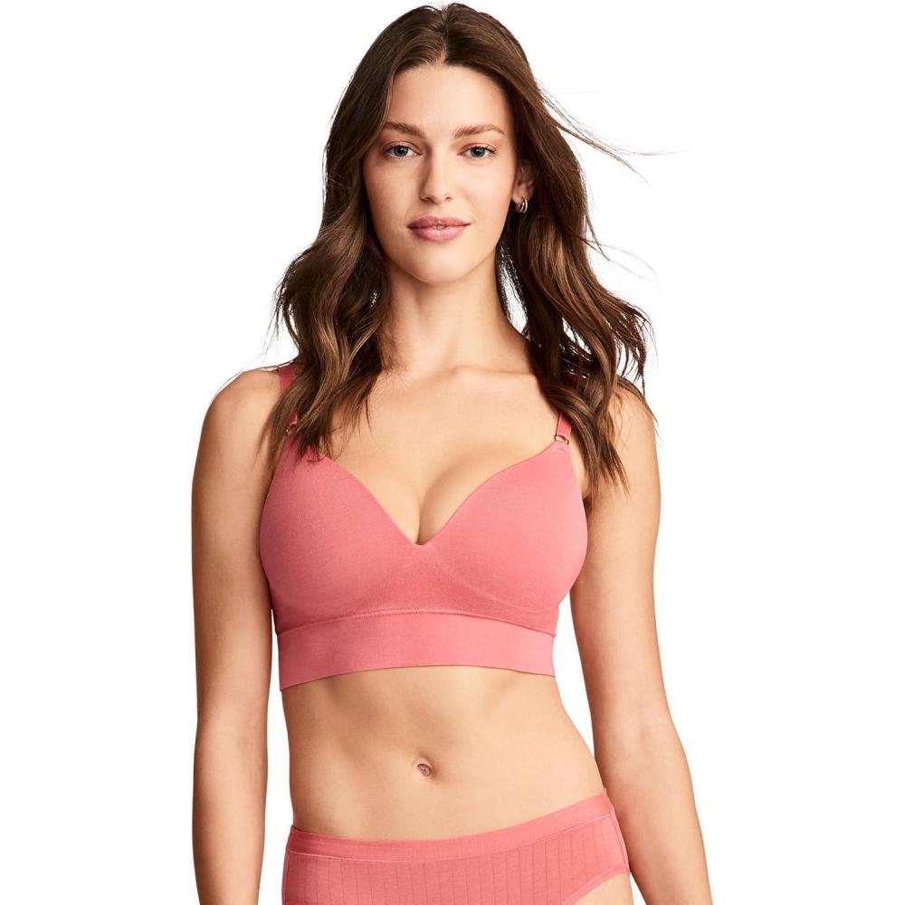 imageJockey Womens Bra Seamfree Smooth TShirt BraletteCoral Pink