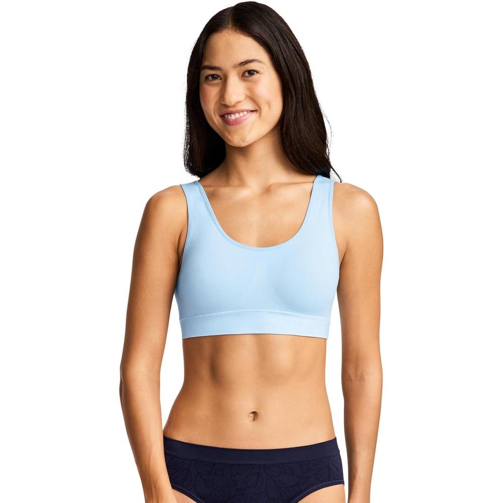 imageJockey Womens Bra Seamfree Stretch Tank Strap BraletteBrilliant Blue