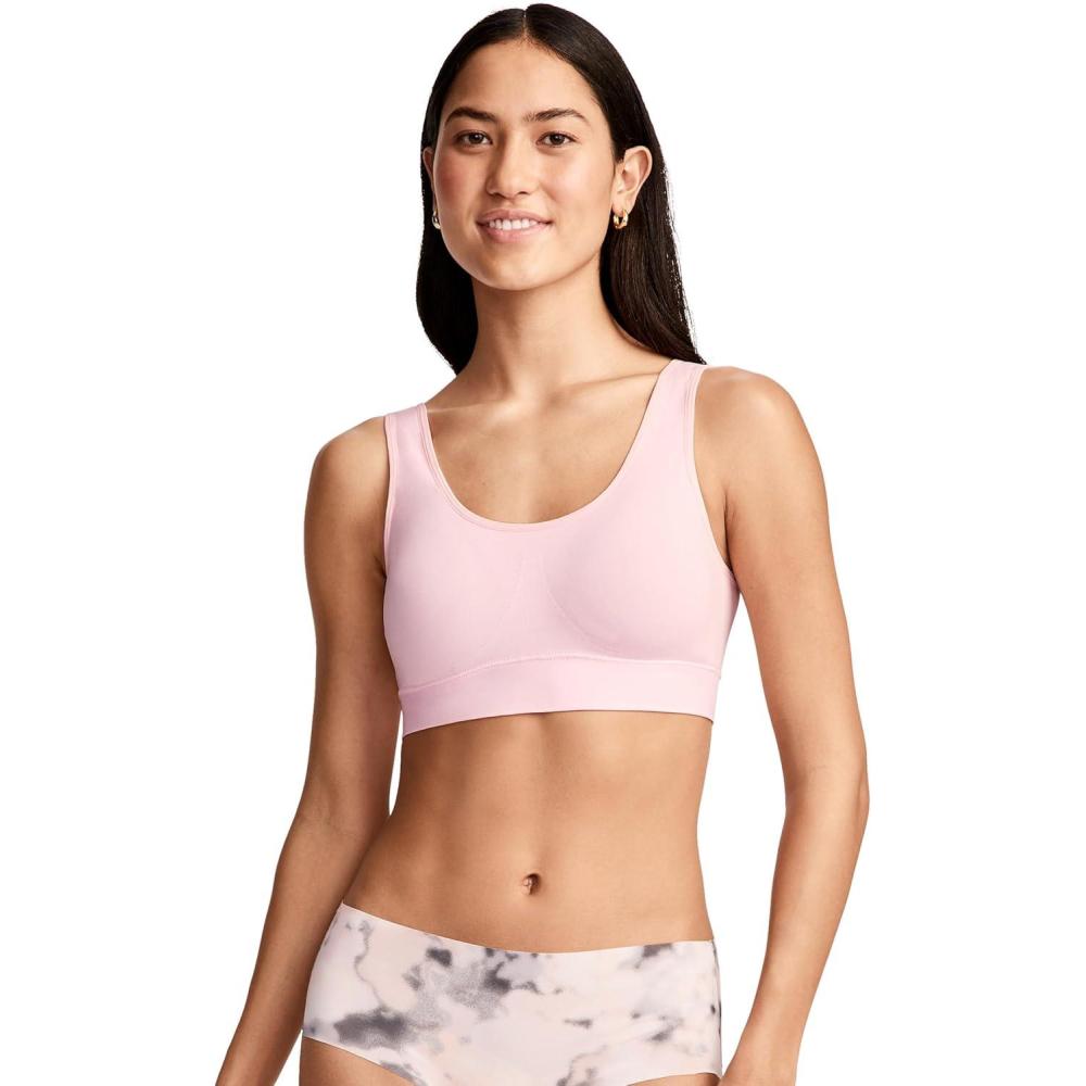 imageJockey Womens Bra Seamfree Stretch Tank Strap BralettePink Shadow