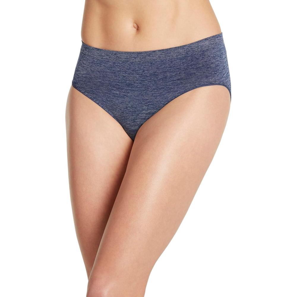 imageJockey Womens Underwear Smooth amp Shine Seamfree Hi CutJust Past Midnight Heather
