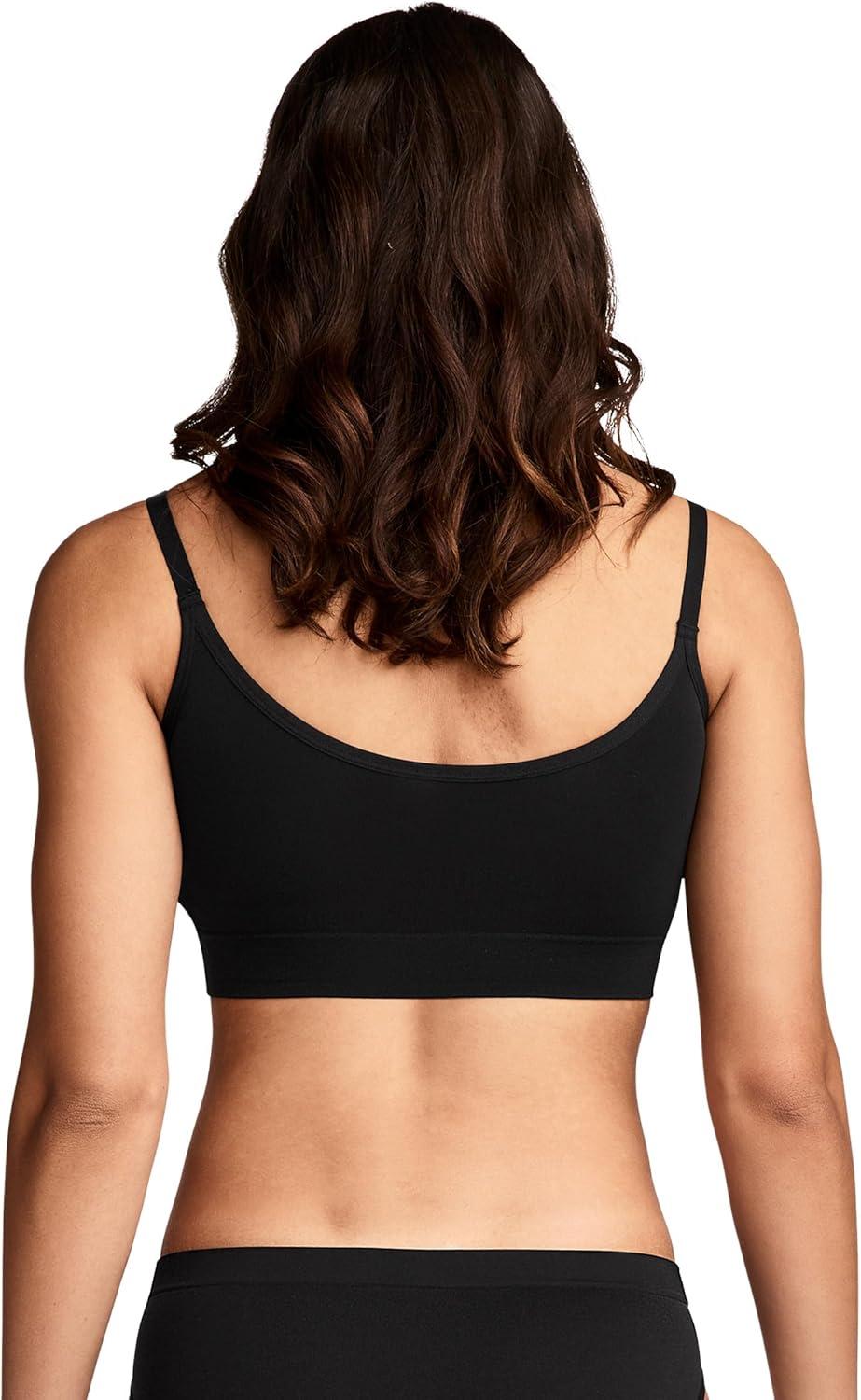 imageJockey Womens Bra Seamfree Back Smoothing Cami Strap BraletteBlack