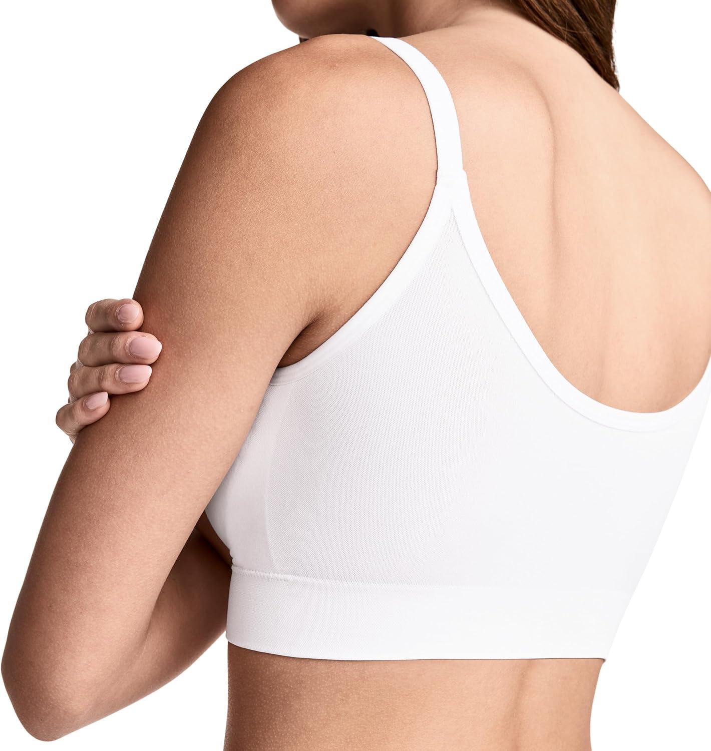 imageJockey Womens Bra Seamfree Back Smoothing Cami Strap BraletteWhite