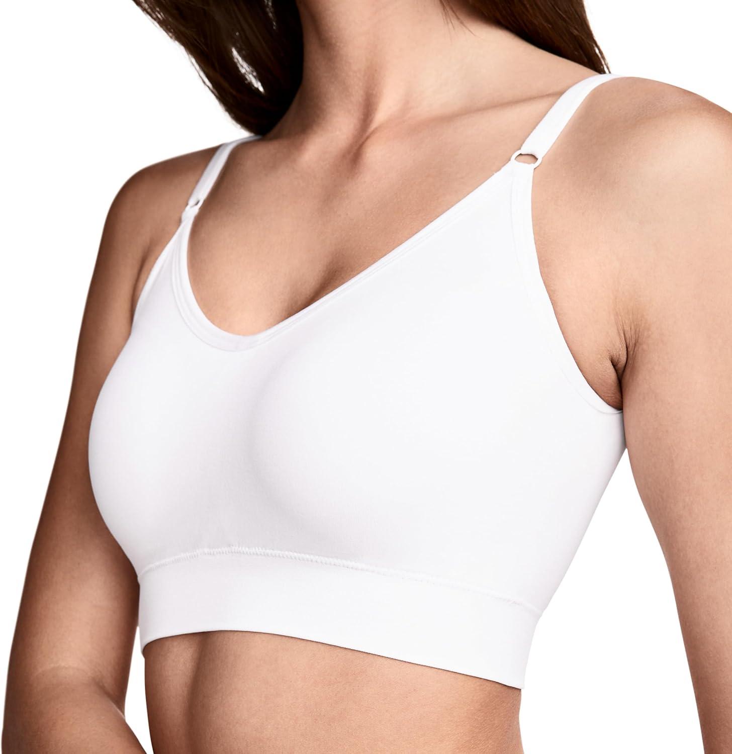 imageJockey Womens Bra Seamfree Back Smoothing Cami Strap BraletteWhite