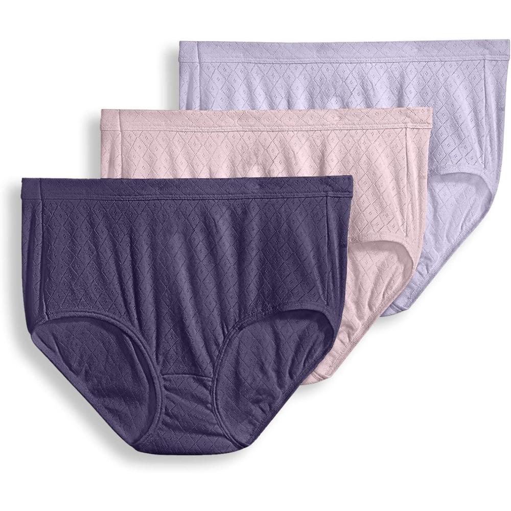 imageJockey Womens Underwear Elance Breathe Brief 3 PackPurple Dream